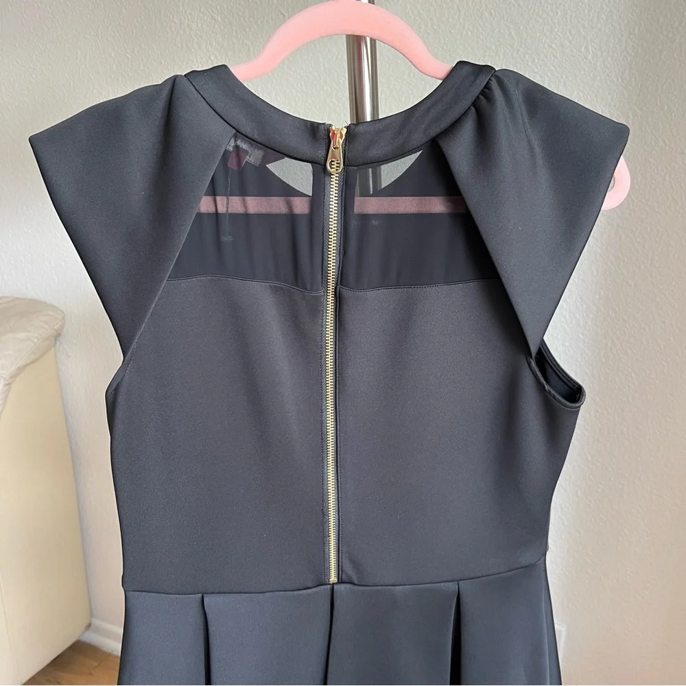 🟣SOLD🟣$375 Ted Baker Black Kipp Mesh Back Mini Dress Size 4 - Picture 9 of 13